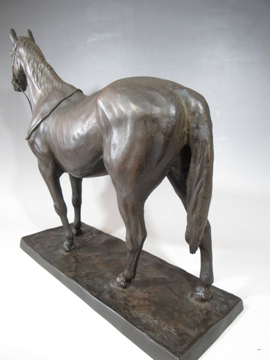 (Year of the Horse) Ito Koku (Attributed) — “Seima” Bronze Horse Sculpture, Signed, Early–Mid Showa Period, 6.6kg — Japanese Equestrian Bronze Art