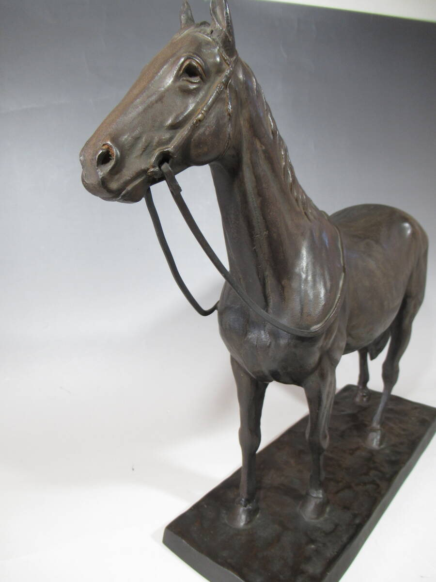 (Year of the Horse) Ito Koku (Attributed) — “Seima” Bronze Horse Sculpture, Signed, Early–Mid Showa Period, 6.6kg — Japanese Equestrian Bronze Art