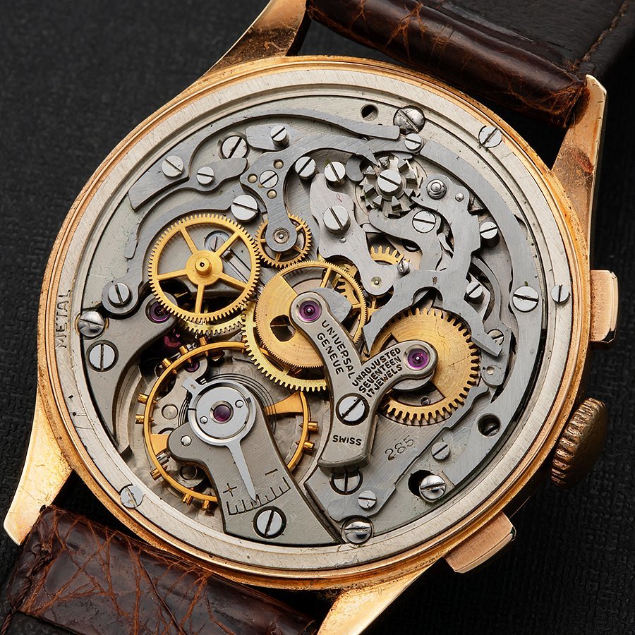 Jaeger-LeCoultre Medico-Compax Cal.285 – 18K Rose Gold Pulsations Chronograph · 1950s Collector Vintage · Two-Register Doctor’s Watch