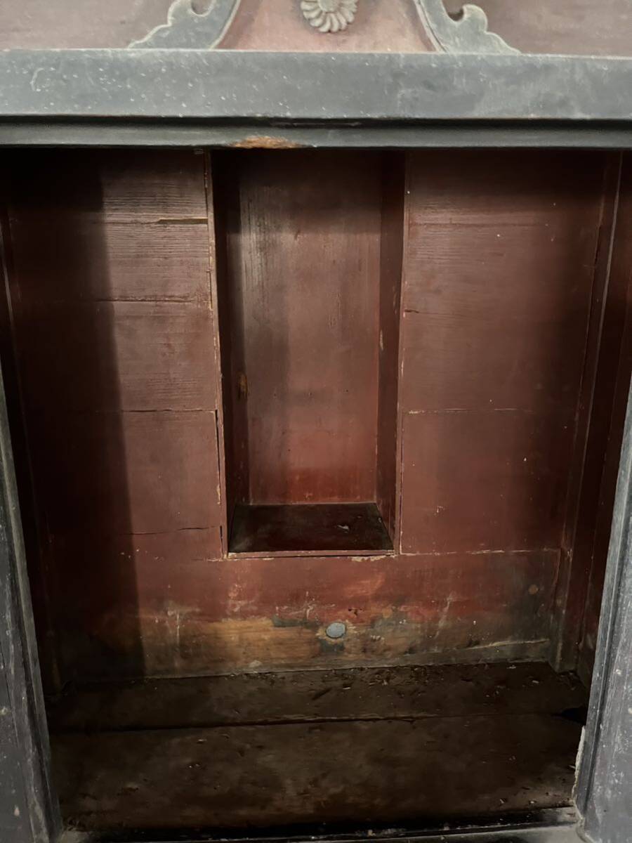 Japanese Buddhist Altar Ensemble with Wooden Shrine (Zushi), Multi-Figure Temple Installation (Antique, 100+ Years)