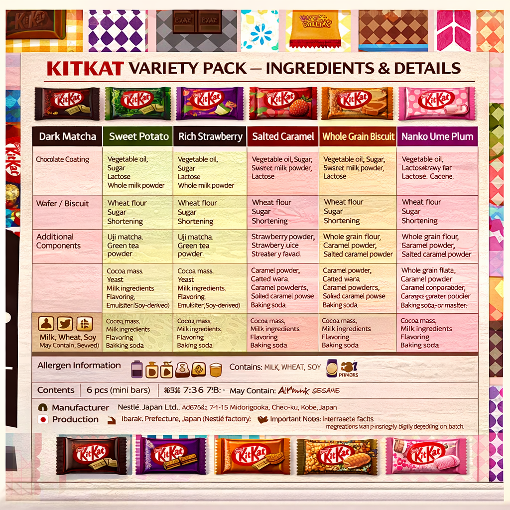 Japan KitKat Variety Party Box 70 Pieces Set | 14 Flavors Assorted | Premium Japanese Chocolate Gift Set