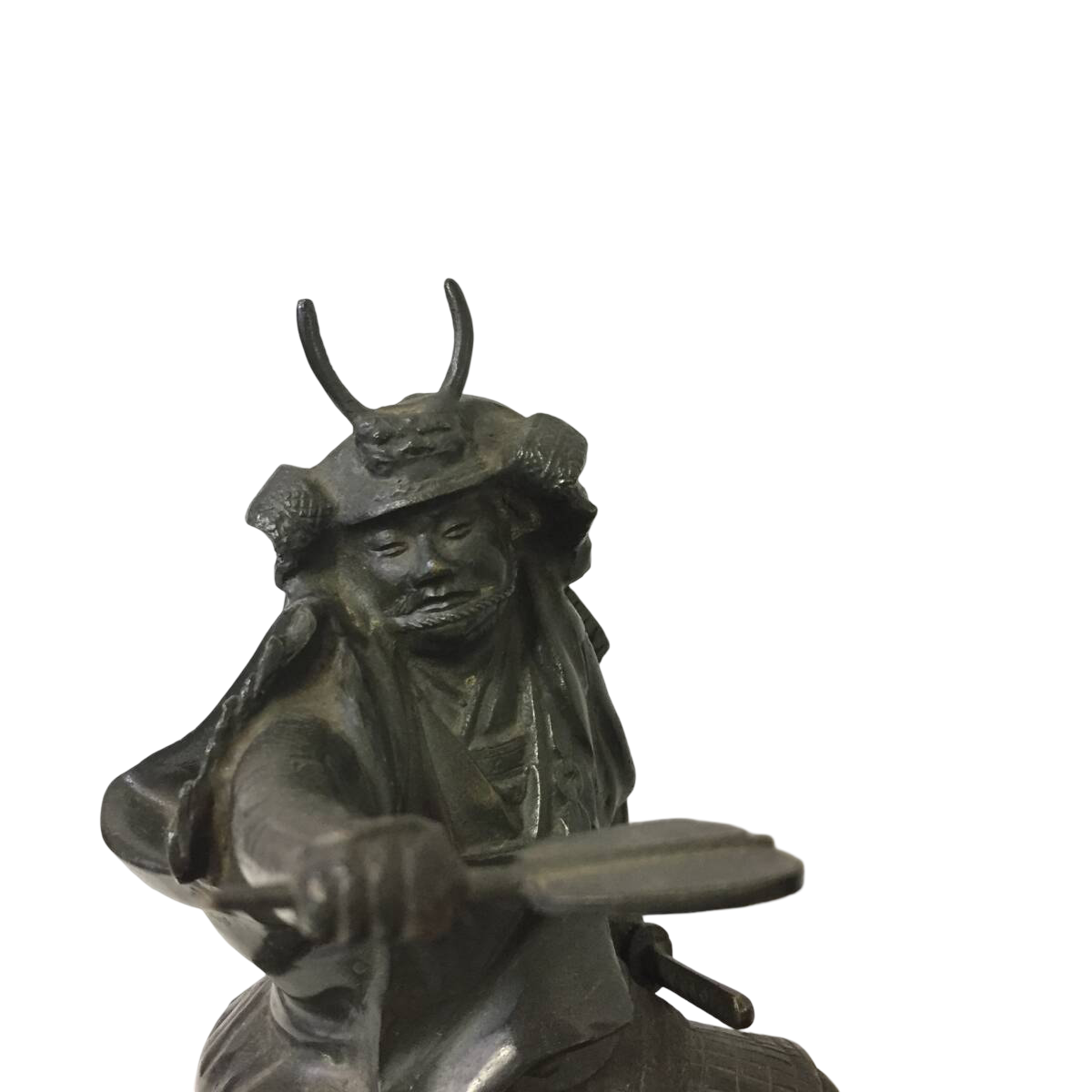 Japanese Bronze Samurai Battle Tableau, Takeda Shingen x Uesugi Kenshin - Mounted Warrior Combat Scene, Showa Period, After the Battle of Kawanakajima Tradition — 48cm