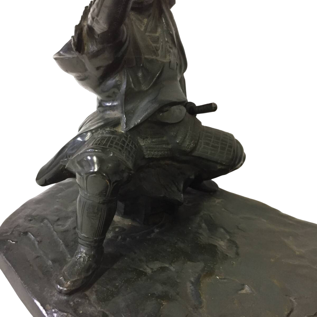 Japanese Bronze Samurai Battle Tableau, Takeda Shingen x Uesugi Kenshin - Mounted Warrior Combat Scene, Showa Period, After the Battle of Kawanakajima Tradition — 48cm