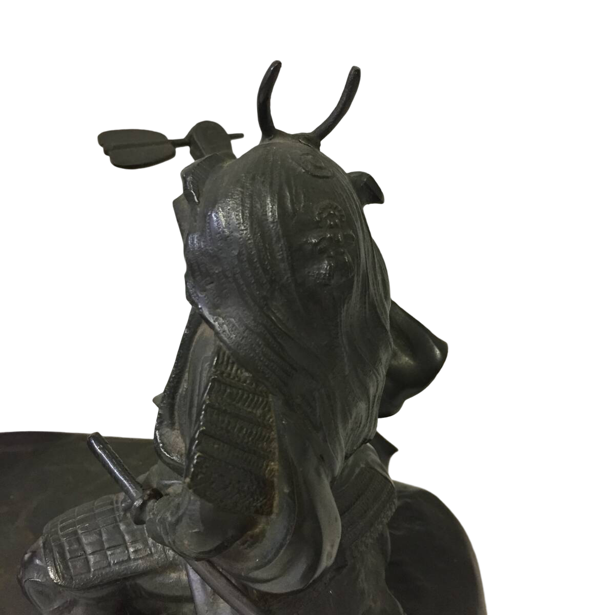 Japanese Bronze Samurai Battle Tableau, Takeda Shingen x Uesugi Kenshin - Mounted Warrior Combat Scene, Showa Period, After the Battle of Kawanakajima Tradition — 48cm