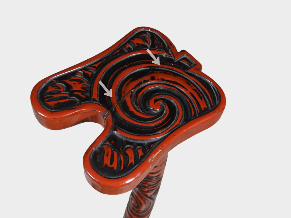 Rare Japanese Carved Dragon Tachi Sword Stand | Deep Relief Maki-e Lacquer | Edo–Meiji Period Display