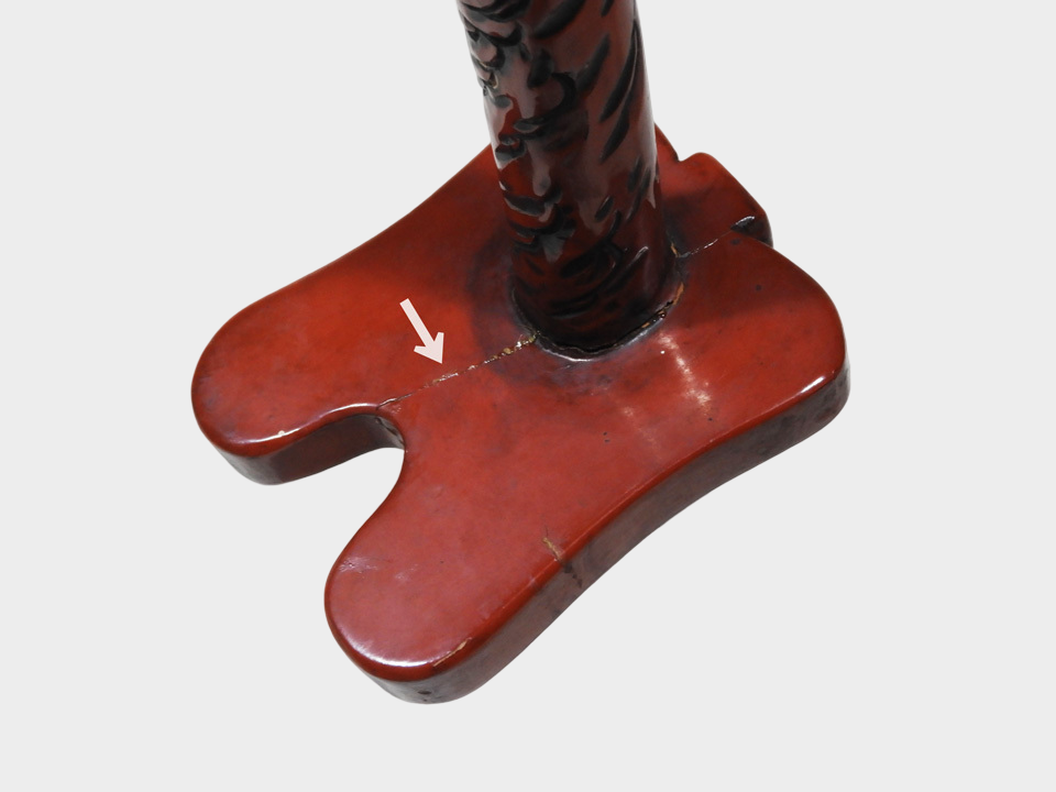 Rare Japanese Carved Dragon Tachi Sword Stand | Deep Relief Maki-e Lacquer | Edo–Meiji Period Display
