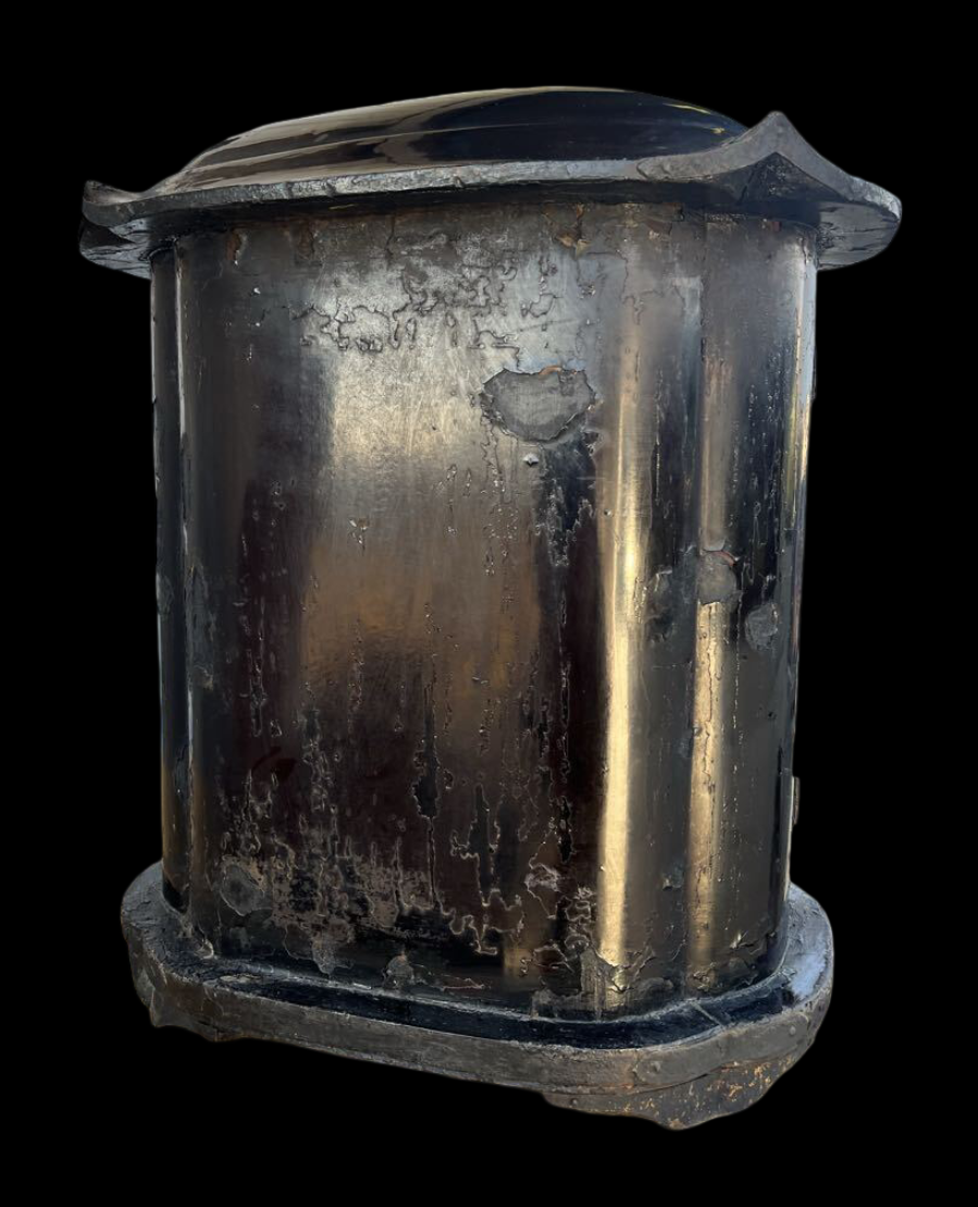 Japanese Sanbo-son (Three Buddhas) Altar Ensemble with Wooden Zushi Shrine, Edo Period Temple Installation (Antique, 100+ Years)