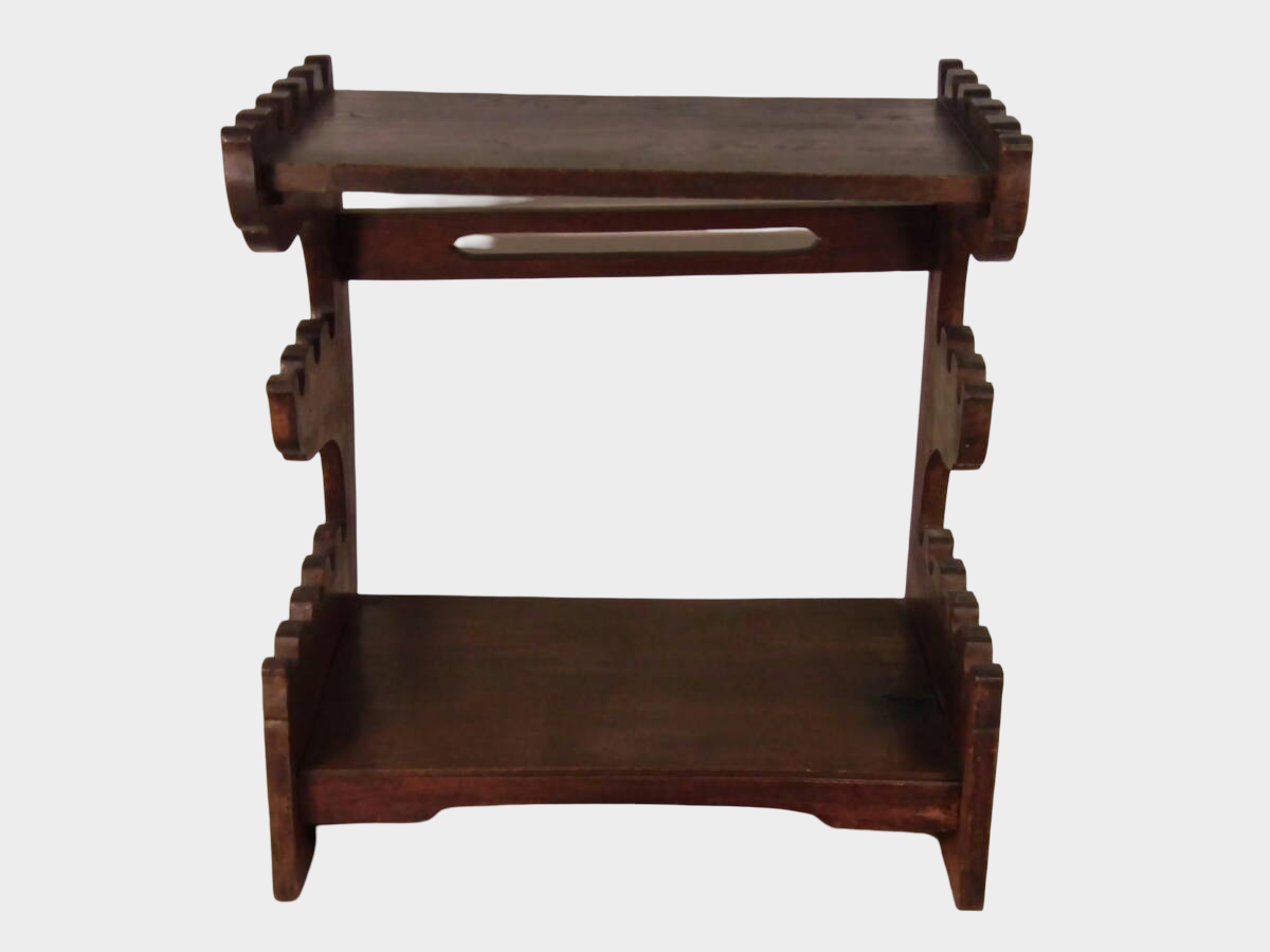 Japanese Wooden Sword Rack | 13-Slot Katana & Wakizashi Stand | Large Multi-Blade Display | Approx 47cm Width
