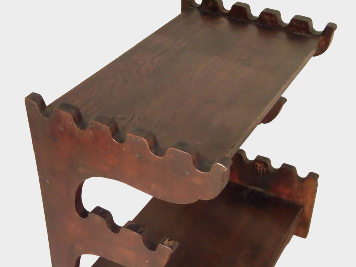Japanese Wooden Sword Rack | 13-Slot Katana & Wakizashi Stand | Large Multi-Blade Display | Approx 47cm Width