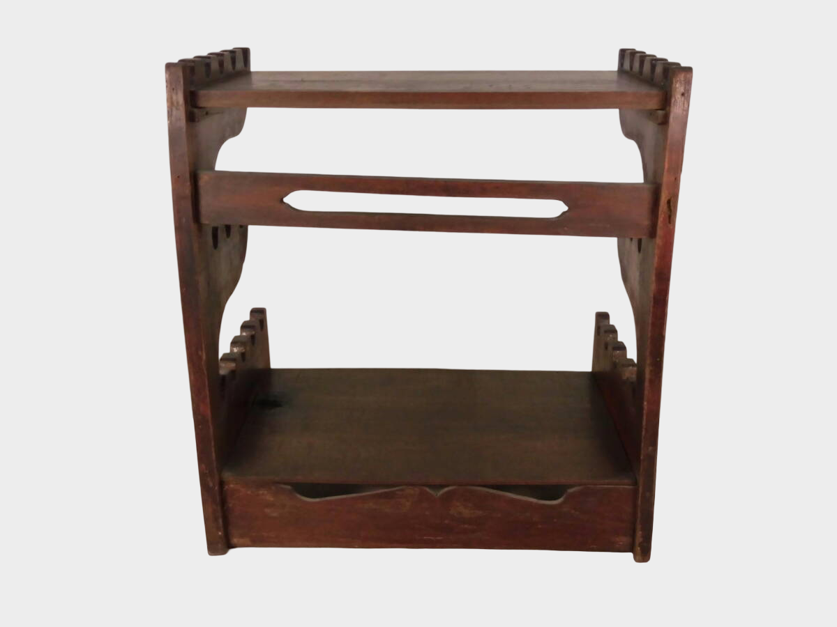 Japanese Wooden Sword Rack | 13-Slot Katana & Wakizashi Stand | Large Multi-Blade Display | Approx 47cm Width