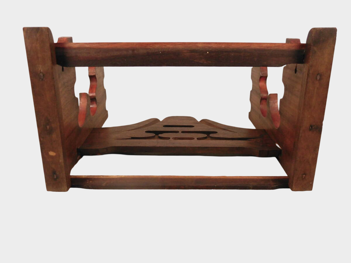 Japanese Mt Fuji Image Wooden Sword Rack | 7‑Slot Katana & Wakizashi Stand | Multi‑Blade Display | Approx 36cm Width