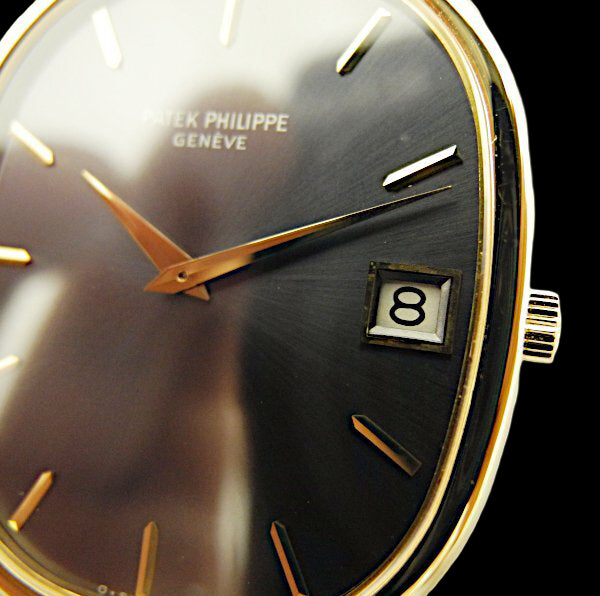 Patek Philippe Golden Ellipse Jumbo 3605/1J · 18K Gold Integrated Bracelet · Automatic Cal.28-255 · Blue-Grey Sunburst Dial · 1970s Vintage