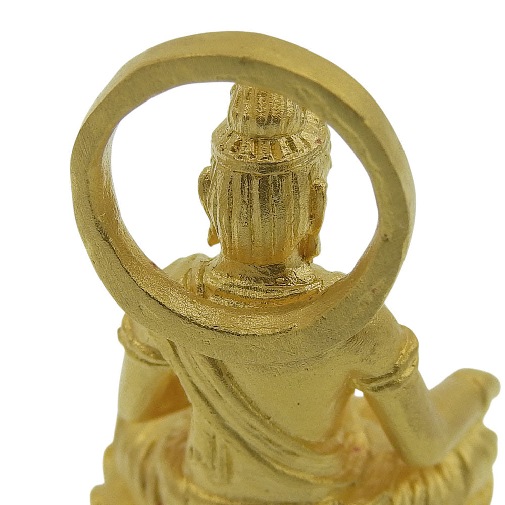 K24 Yellow Gold Miniature Seated Buddha in Zushi Shrine — Fine Gold 26.6g — Japanese Devotional Object