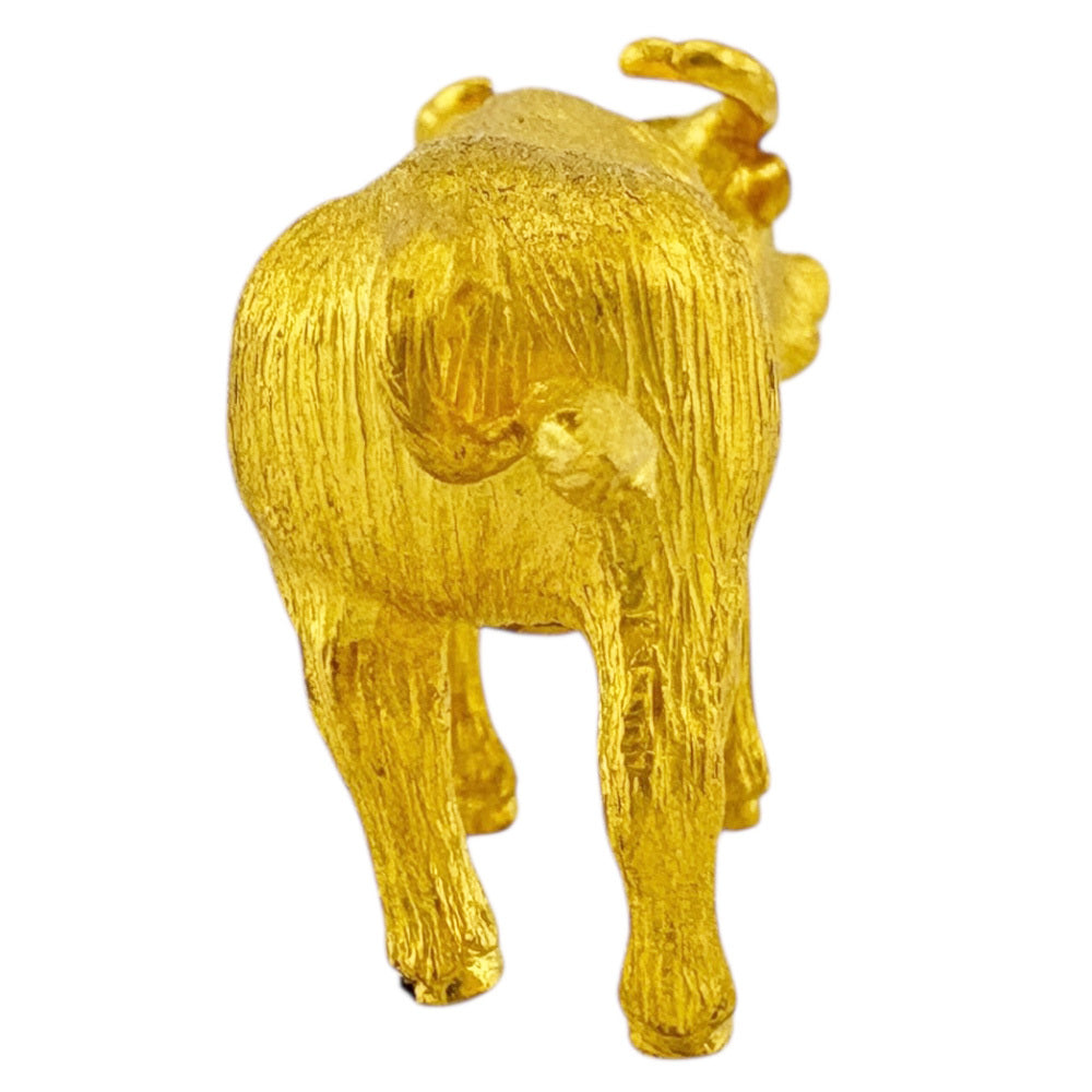 K24 Yellow Gold Ox (Zodiac) Figurine — Solid Gold Eto Sculpture — Approx. 29.1 g — Japanese Luxury Collectible