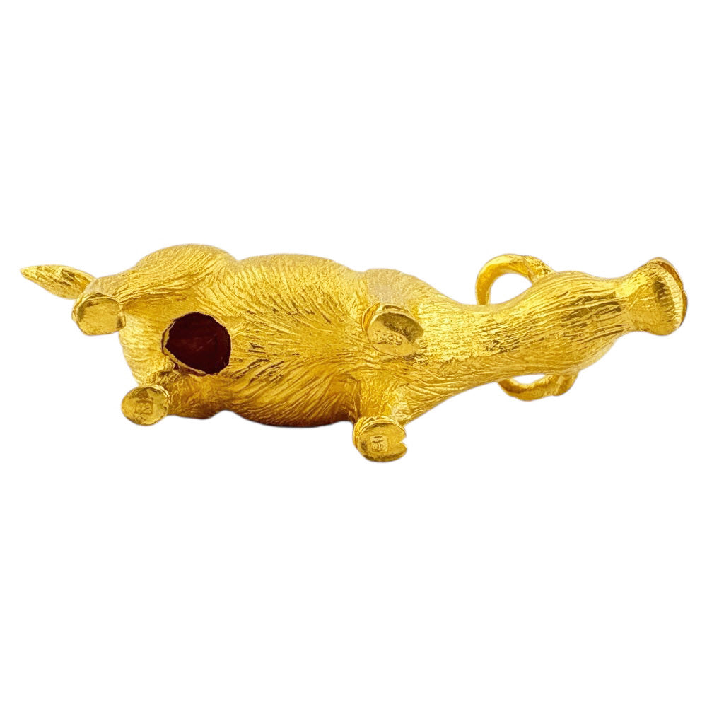 K24 Yellow Gold Ox (Zodiac) Figurine — Solid Gold Eto Sculpture — Approx. 29.1 g — Japanese Luxury Collectible