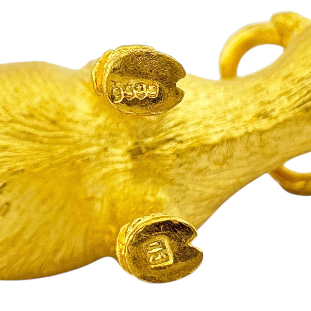 K24 Yellow Gold Ox (Zodiac) Figurine — Solid Gold Eto Sculpture — Approx. 29.1 g — Japanese Luxury Collectible