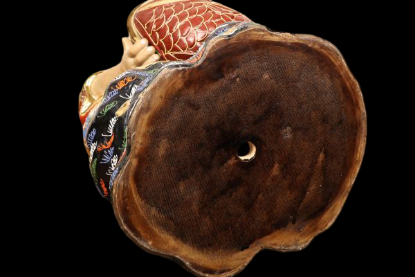 Monumental Kutani Ware Ebisu — Shichifukujin Fortune Deity | Large Polychrome Ceramic Sculpture | Japan