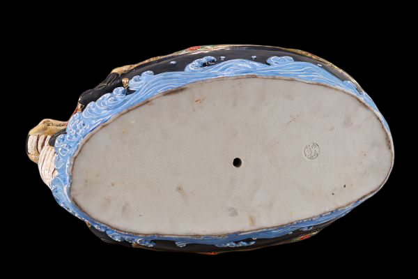 Kutani Ware Polychrome “Treasure Ship” with Seven Lucky Gods (Shichifukujin) — Display-Scale Prosperity Sculpture — H46 cm