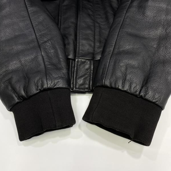 LA ROCKA Jive Pilot Leather Flight Jacket Black L Rockabilly Skull Rising Sun Punk Biker Aviator Jacket Japan
