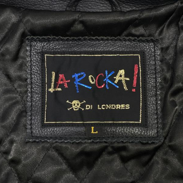 LA ROCKA Jive Pilot Leather Flight Jacket Black L Rockabilly Skull Rising Sun Punk Biker Aviator Jacket Japan