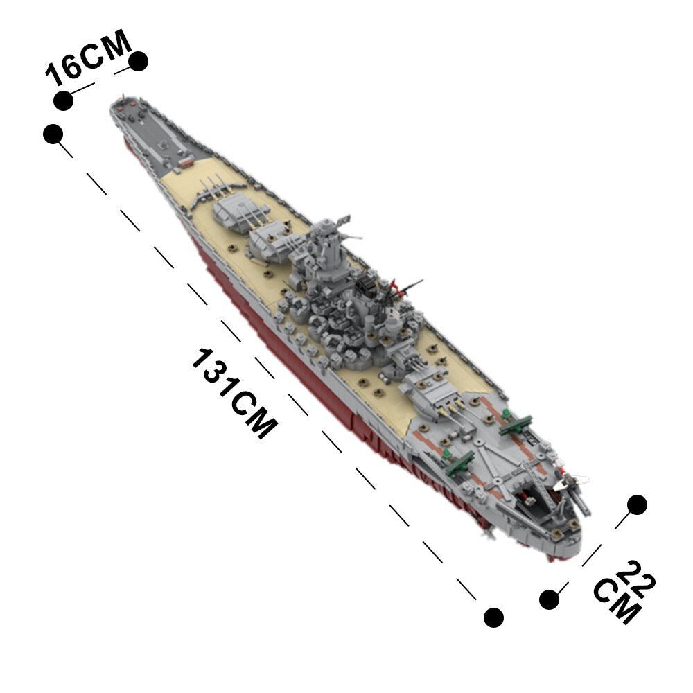 LEGO Huge 130cm Brick Battleship Senkan Yamato Display Model 8700 Pieces Naval Warship