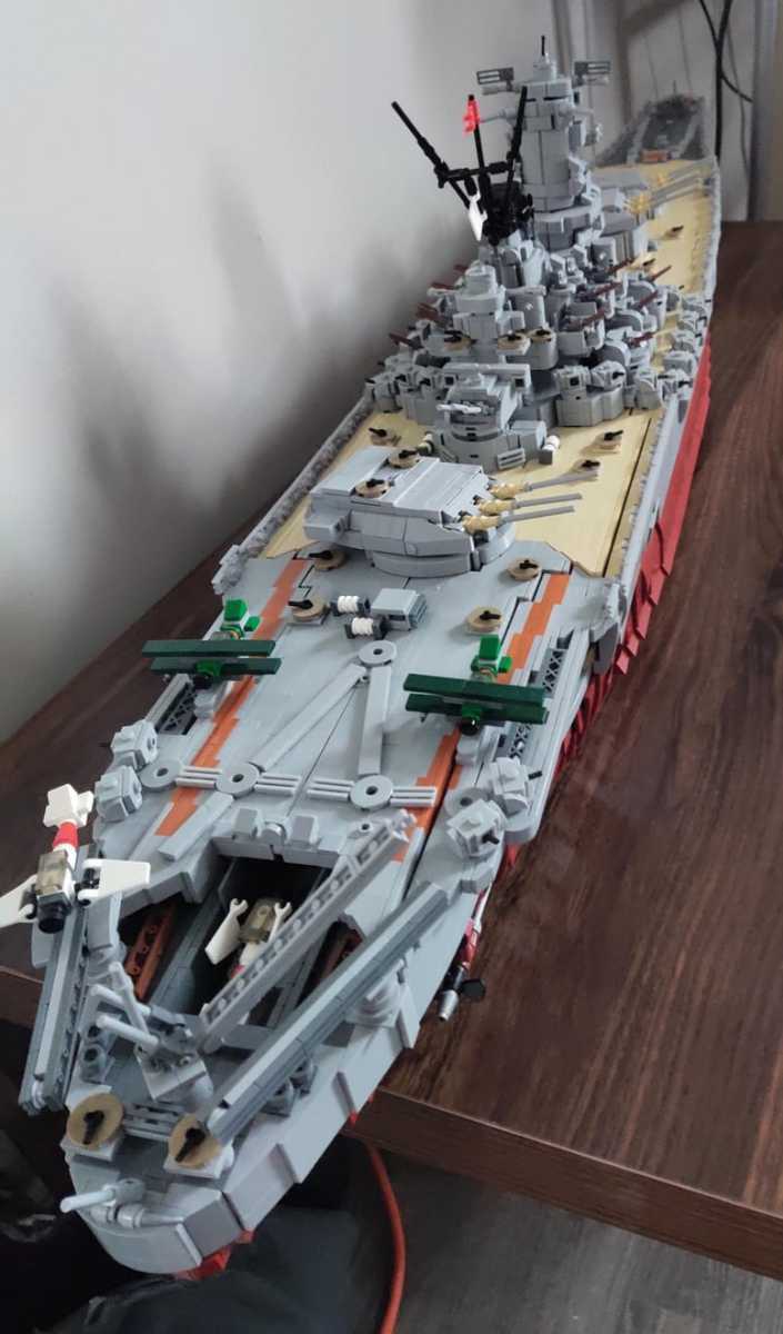 LEGO Huge 130cm Brick Battleship Senkan Yamato Display Model 8700 Pieces Naval Warship