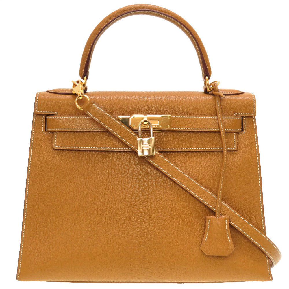 Hermès Kelly 28 Sellier Camel 2005 Coromandel Chevre Gold Hardware Full Set SA Near-Unused