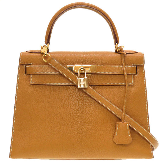 Hermès Kelly 28 Sellier Camel 2005 Coromandel Chevre Gold Hardware Full Set SA Near-Unused
