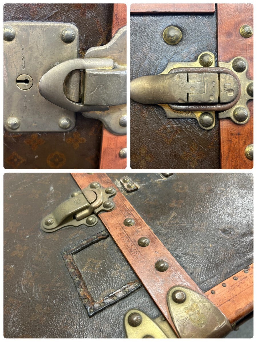 Louis Vuitton Monogram Wardrobe Trunk, circa 1918, Double Hanging Interior with Period Wooden Hangers, 113 cm