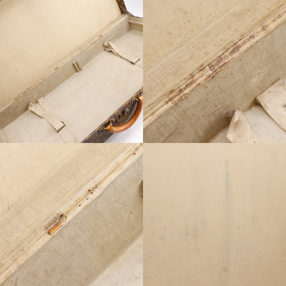 Louis Vuitton Antique Monogram Canvas Hard Trunk Large Brown – Rare Collectible LV Vintage Travel Case