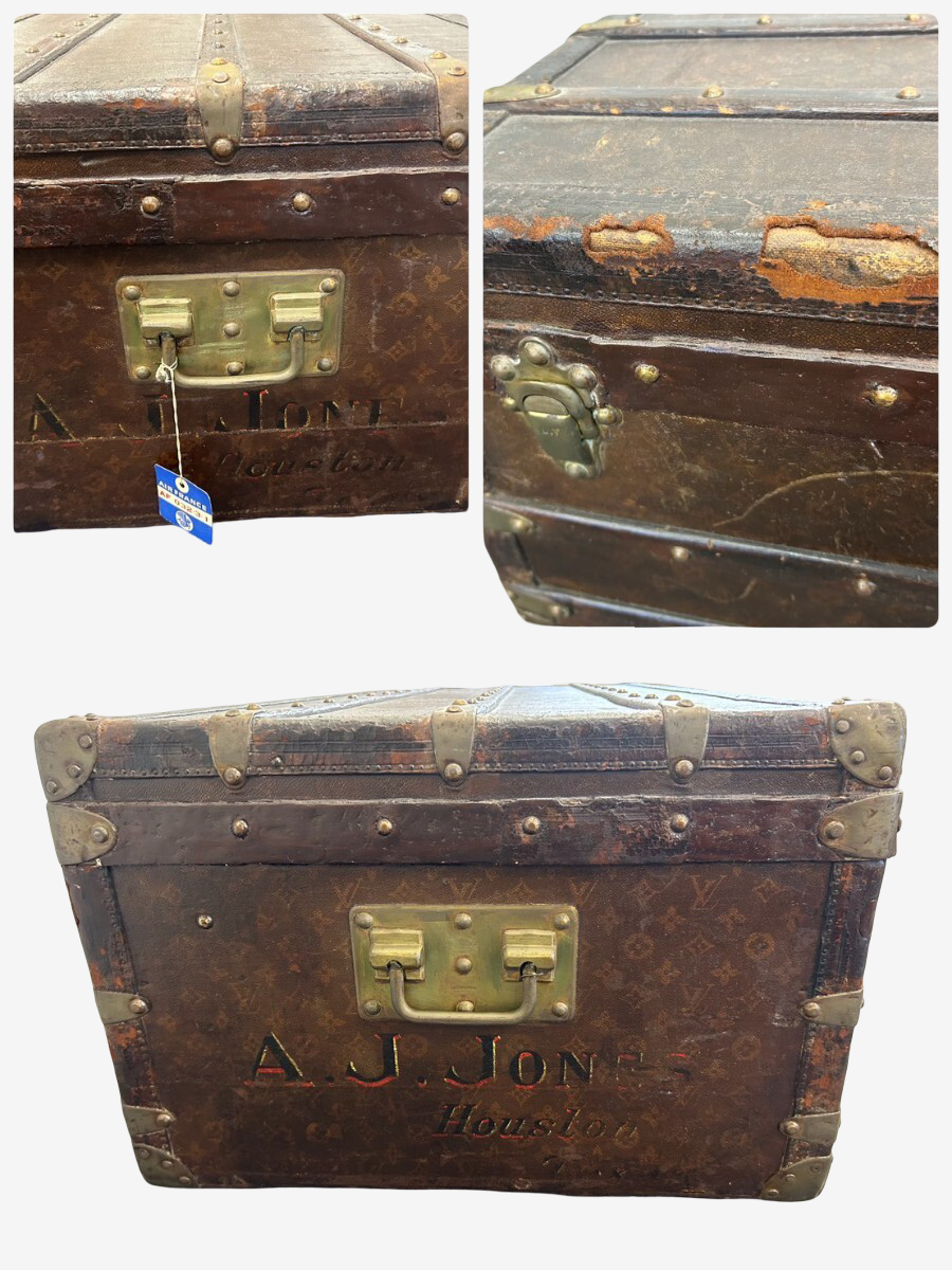 Louis Vuitton Monogram Courrier Steamer Trunk, Rue Scribe & New Bond Street Label, circa 1900–1910, 122 cm