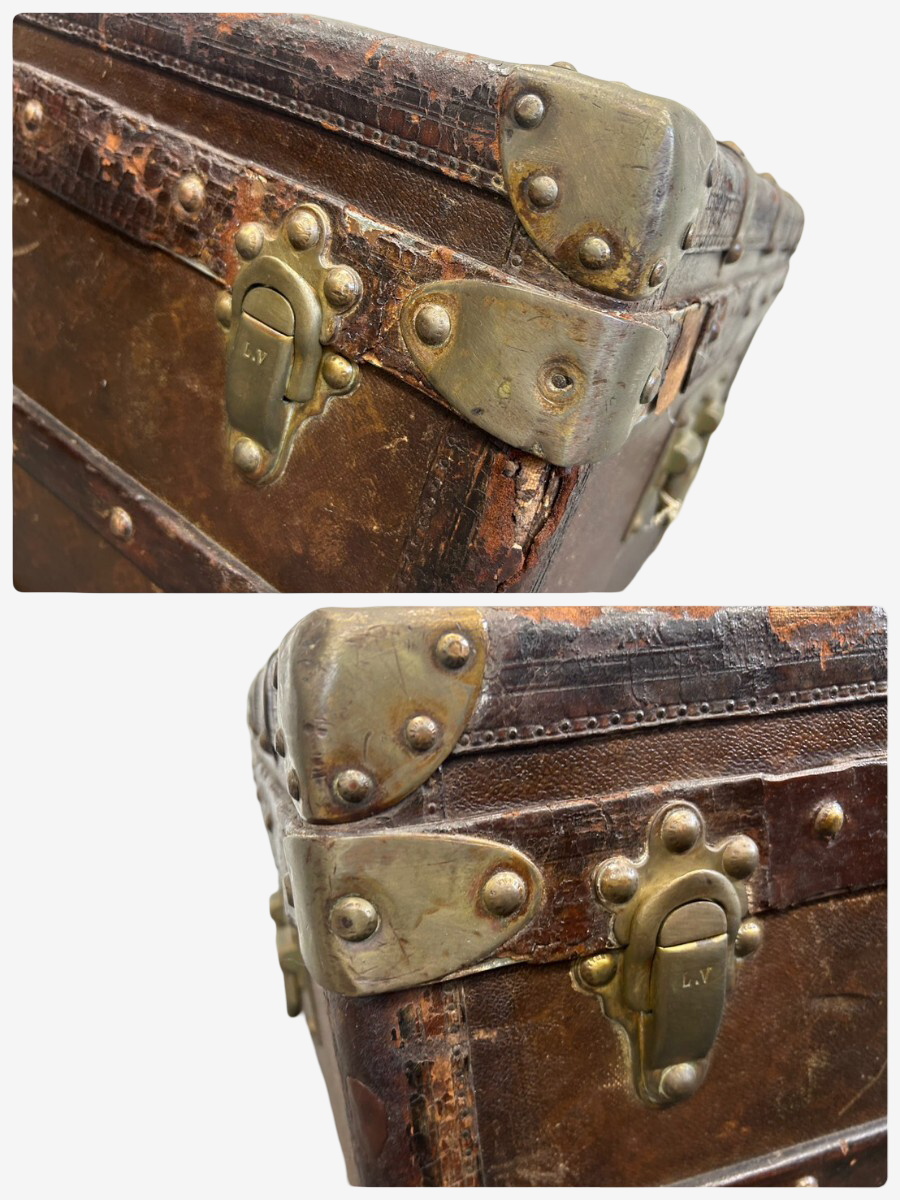 Louis Vuitton Monogram Courrier Steamer Trunk, Rue Scribe & New Bond Street Label, circa 1900–1910, 122 cm