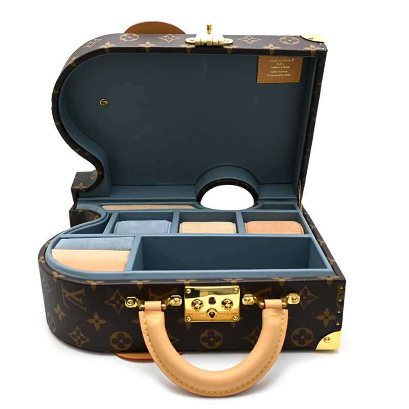 Louis Vuitton Elephantasy Trunk M27456, Monogram Canvas Hardsided Watch & Jewelry Case for Three Watches
