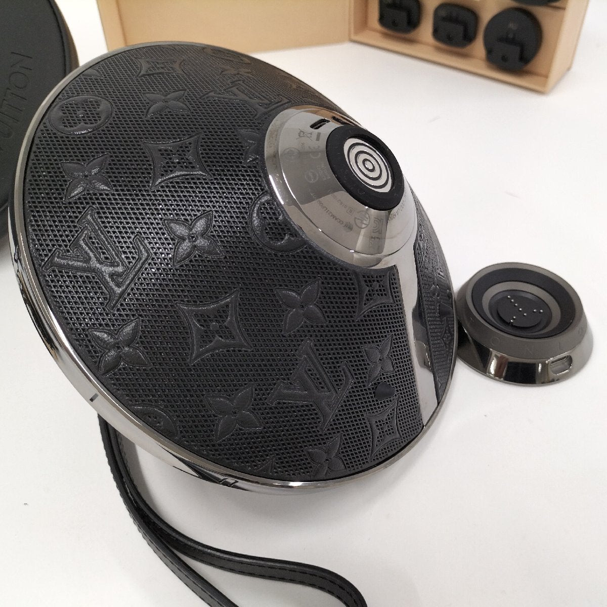 Louis Vuitton Horizon Light Up Speaker QAC000, Black Monogram, Bluetooth & AirPlay 2, with Dock and Case, 2021