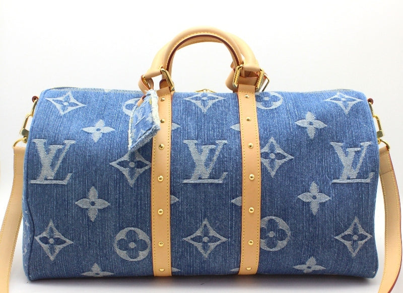 Louis Vuitton Keepall 45 in blue Monogram Denim