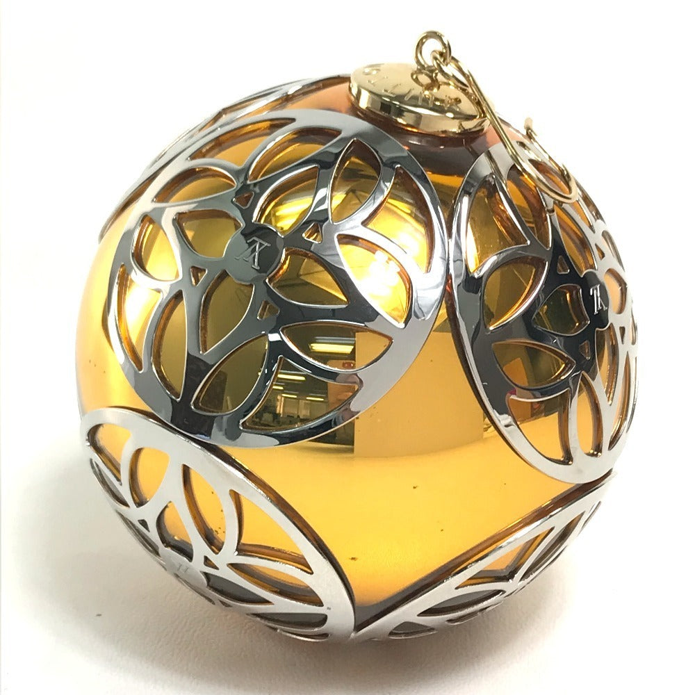 LOUIS VUITTON M47005 Holiday Ornament Ball + Monogram Trunk Case — Collectible Objet d’Art (Gold × Silver) [Pre-Owned]