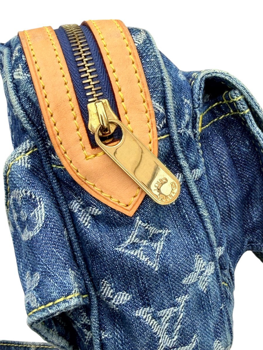 Louis Vuitton Bum Bag M95347 in Blue Monogram Denim, Natural Cowhide, Gold-Tone Push-Lock, 2007