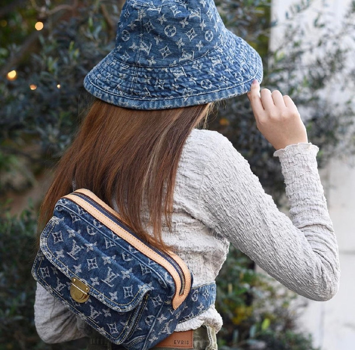 Louis Vuitton Bum Bag M95347 in Blue Monogram Denim, Natural Cowhide, Gold-Tone Push-Lock, 2007