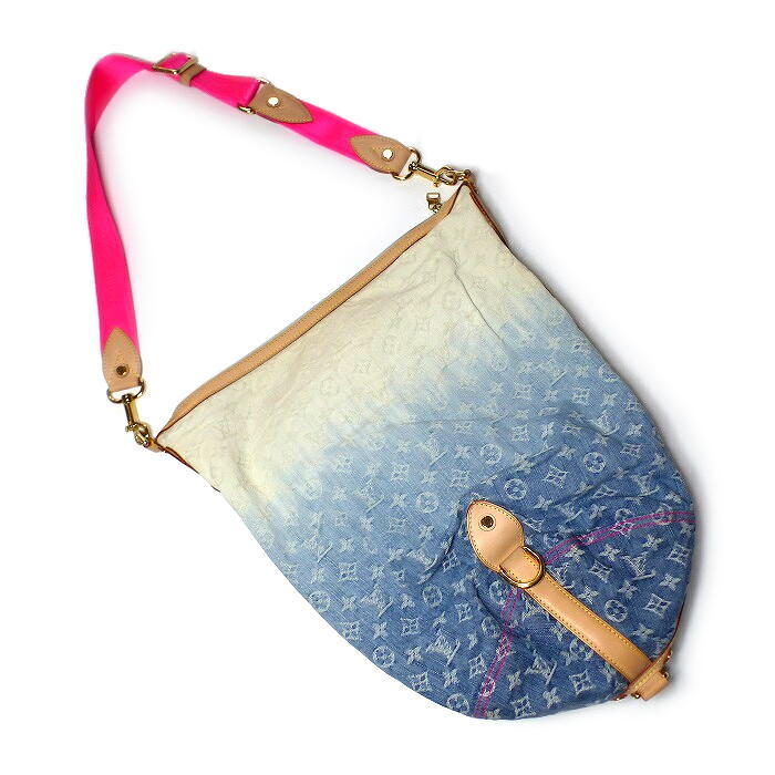 Louis Vuitton Sunburst PM M93184, Blue Gradient Monogram Denim, Neon-Pink Strap, Spring/Summer 2010