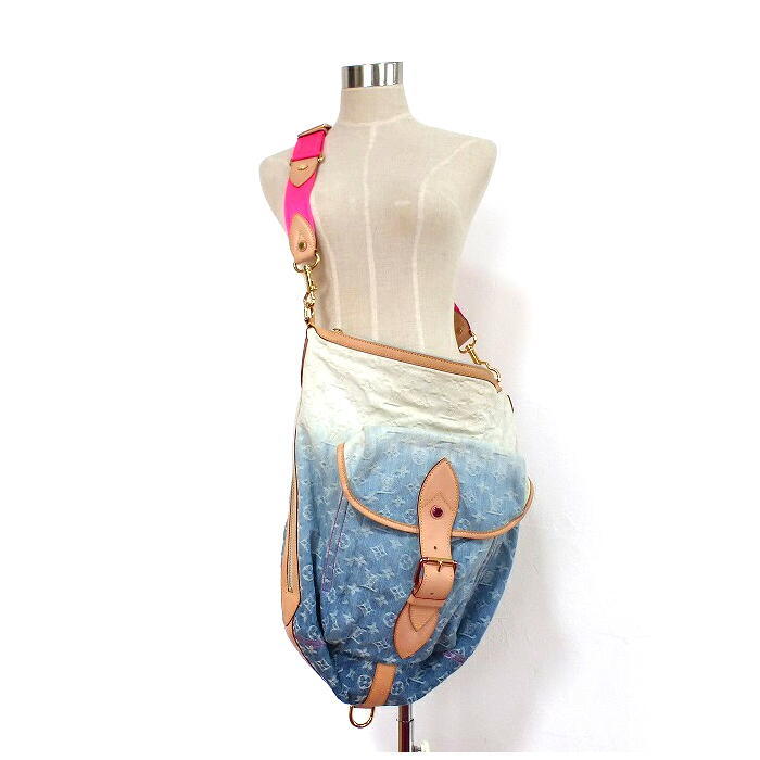 Louis Vuitton Sunburst PM M93184, Blue Gradient Monogram Denim, Neon-Pink Strap, Spring/Summer 2010
