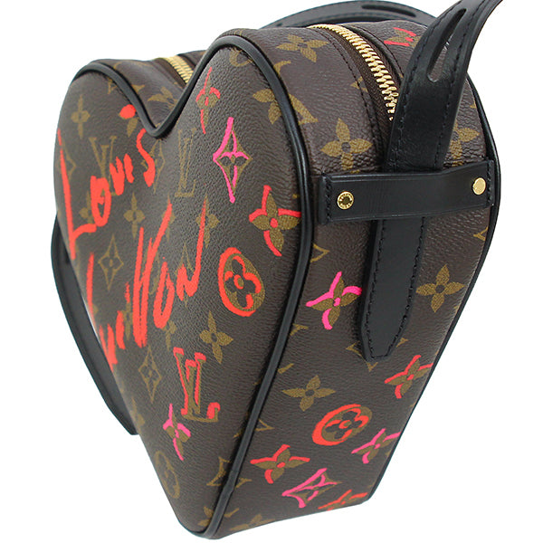 Louis Vuitton Sac Coeur Fall in Love M45890, Monogram Canvas Heart-Shaped Crossbody with Lipstick Charm