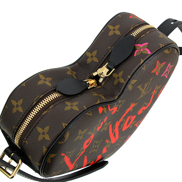 Louis Vuitton Sac Coeur Fall in Love M45890, Monogram Canvas Heart-Shaped Crossbody with Lipstick Charm