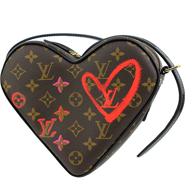 Louis Vuitton Sac Coeur Fall in Love M45890, Monogram Canvas Heart-Shaped Crossbody with Lipstick Charm