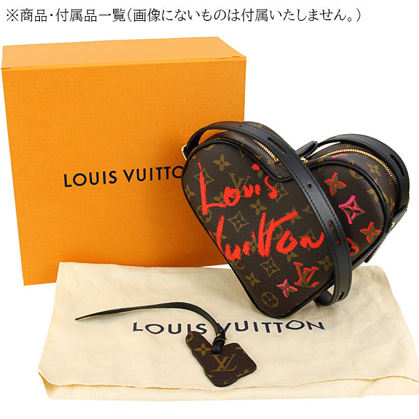 Louis Vuitton Sac Coeur Fall in Love M45890, Monogram Canvas Heart-Shaped Crossbody with Lipstick Charm