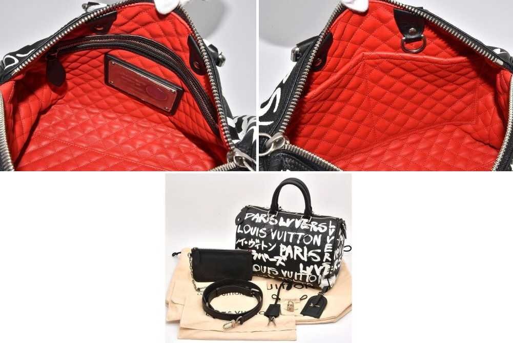 LOUIS VUITTON Speedy P9 Bandoulière 30 Scribble M26175 Black & White Leather NIGO Edition