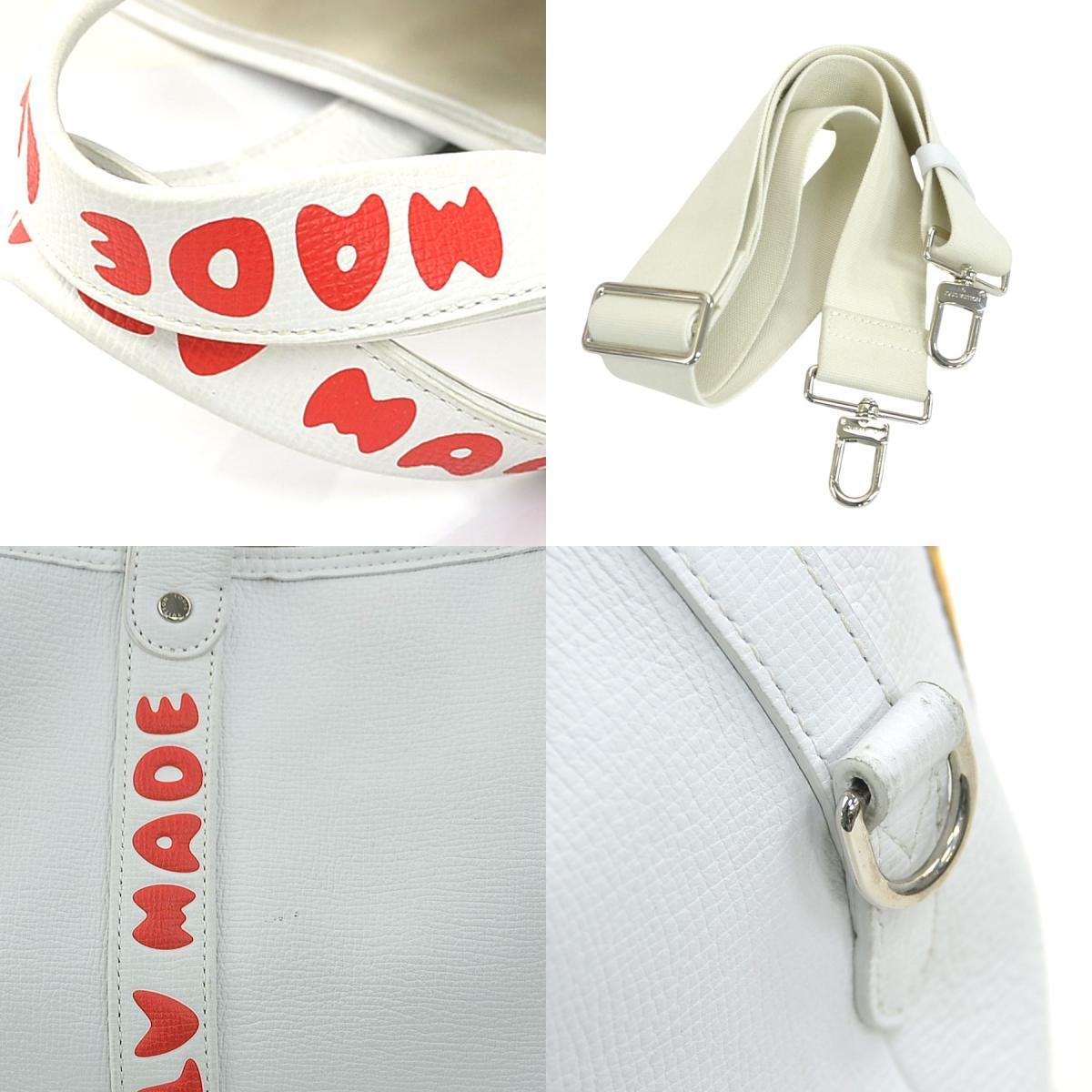 LOUIS VUITTON × NIGO LV² Trolley Tote M59366 Tiger White Leather 2-Way Shoulder Bag