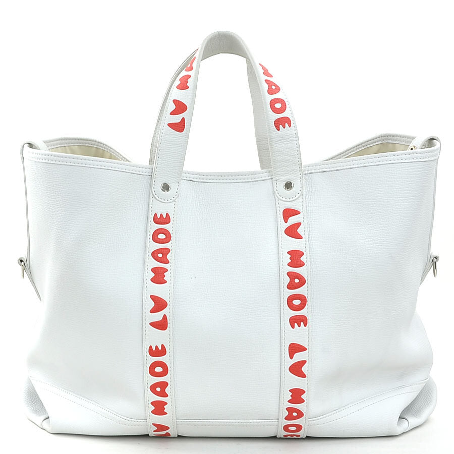 LOUIS VUITTON × NIGO LV² Trolley Tote M59366 Tiger White Leather 2-Way Shoulder Bag