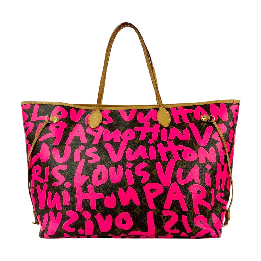 Louis Vuitton × Stephen Sprouse Neverfull GM M93701, Fuchsia Monogram Graffiti Tote, 2009