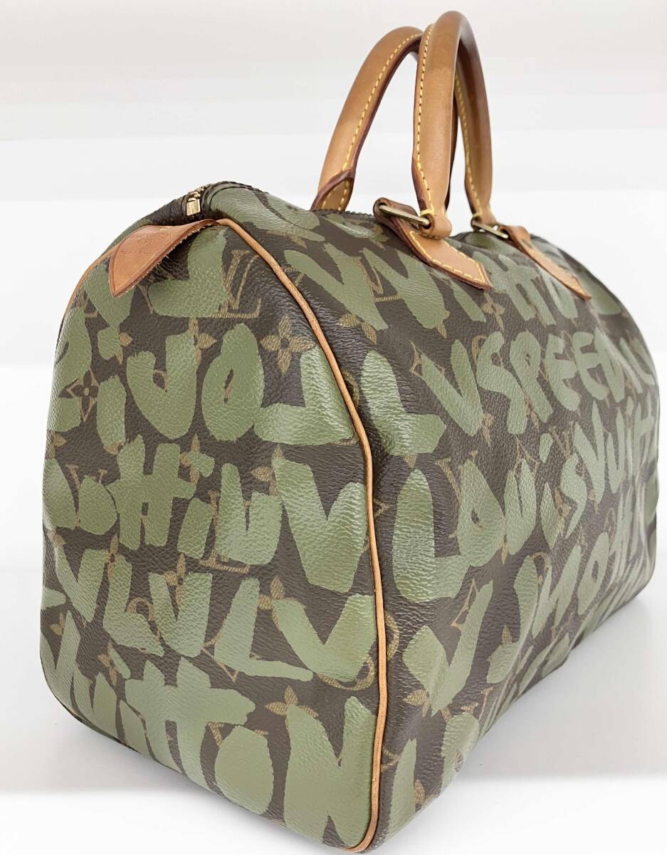 Louis Vuitton × Stephen Sprouse Speedy 30 M92194, Khaki Graffiti on Monogram Canvas, Original 2001 Edition