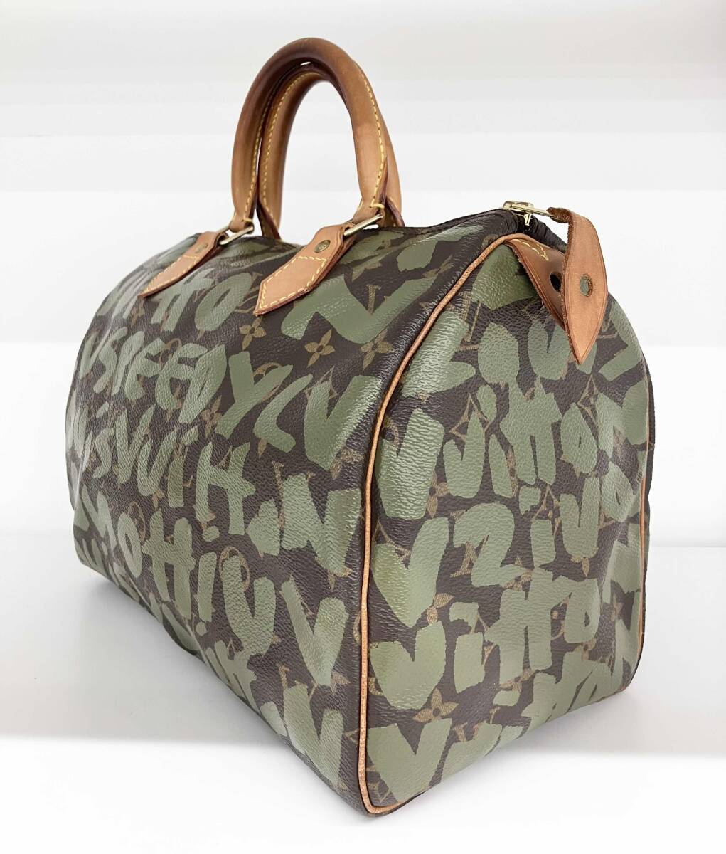 Louis Vuitton × Stephen Sprouse Speedy 30 M92194, Khaki Graffiti on Monogram Canvas, Original 2001 Edition